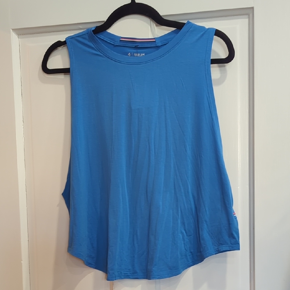 Blue Muscle Tee Crop Top